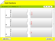 Addition of fractions vertically arranged